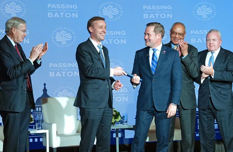 National Security Advisor Jake Sullivan Passes Baton to National Security Advisor-Designate Michael Waltz at the U.S. Institute of Peace